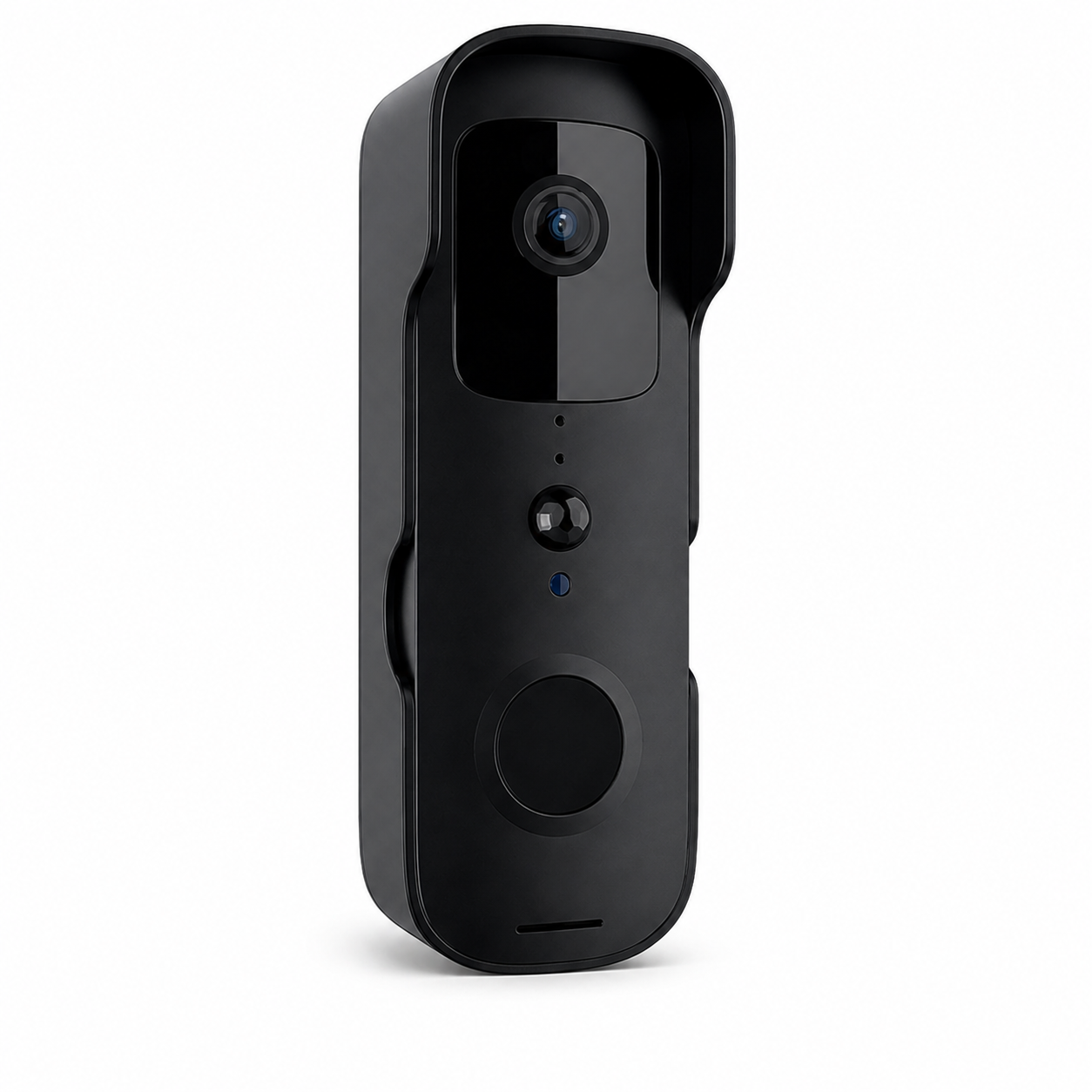Auravis smart wireless doorbell in black finish, front view