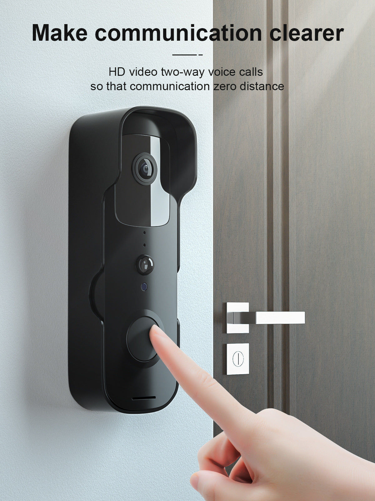 Auravis video doorbell showing real-time two-way talk via smartphone app